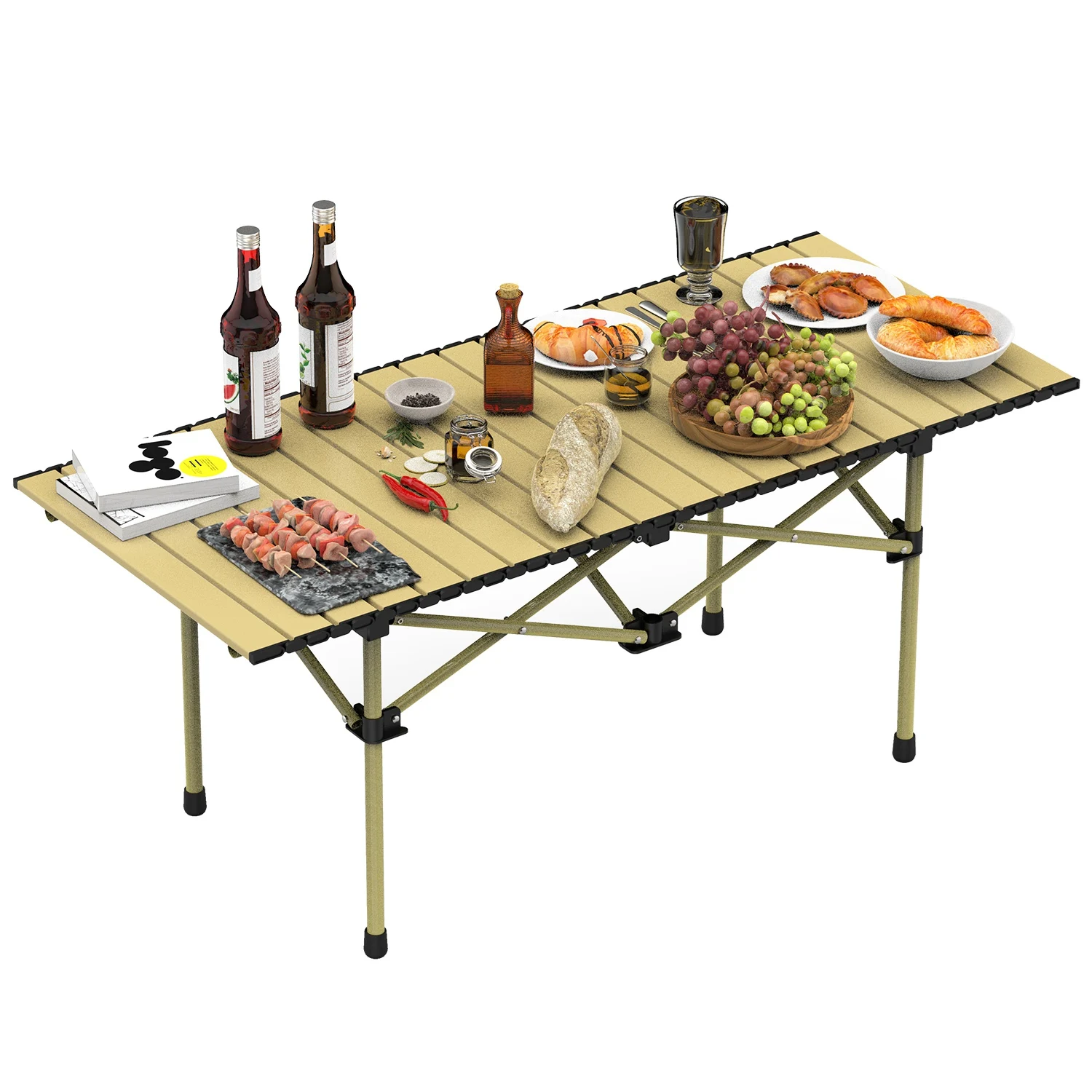

Portable Lightweight Foldable Camp Table for Outdoor, 4-6 Person
