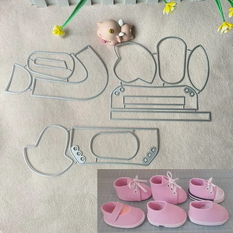 Nowe buty dziecięce trampki metalowe wykrojniki scrapbooking dekoracyjna tłoczona dekoracja albumu fotograficznego tworzenie kartek DIY