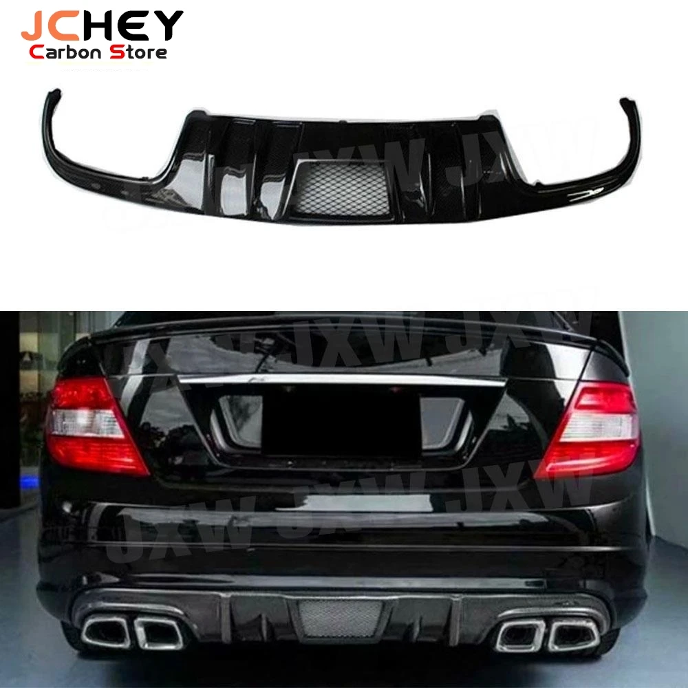 

JCHEY Carbon Fiber Rear Bumper Diffuser Lip for Benz C Class W204 C63 Sedan For AMG 2008 - 2011 Rear Lip Diffuser Spoiler