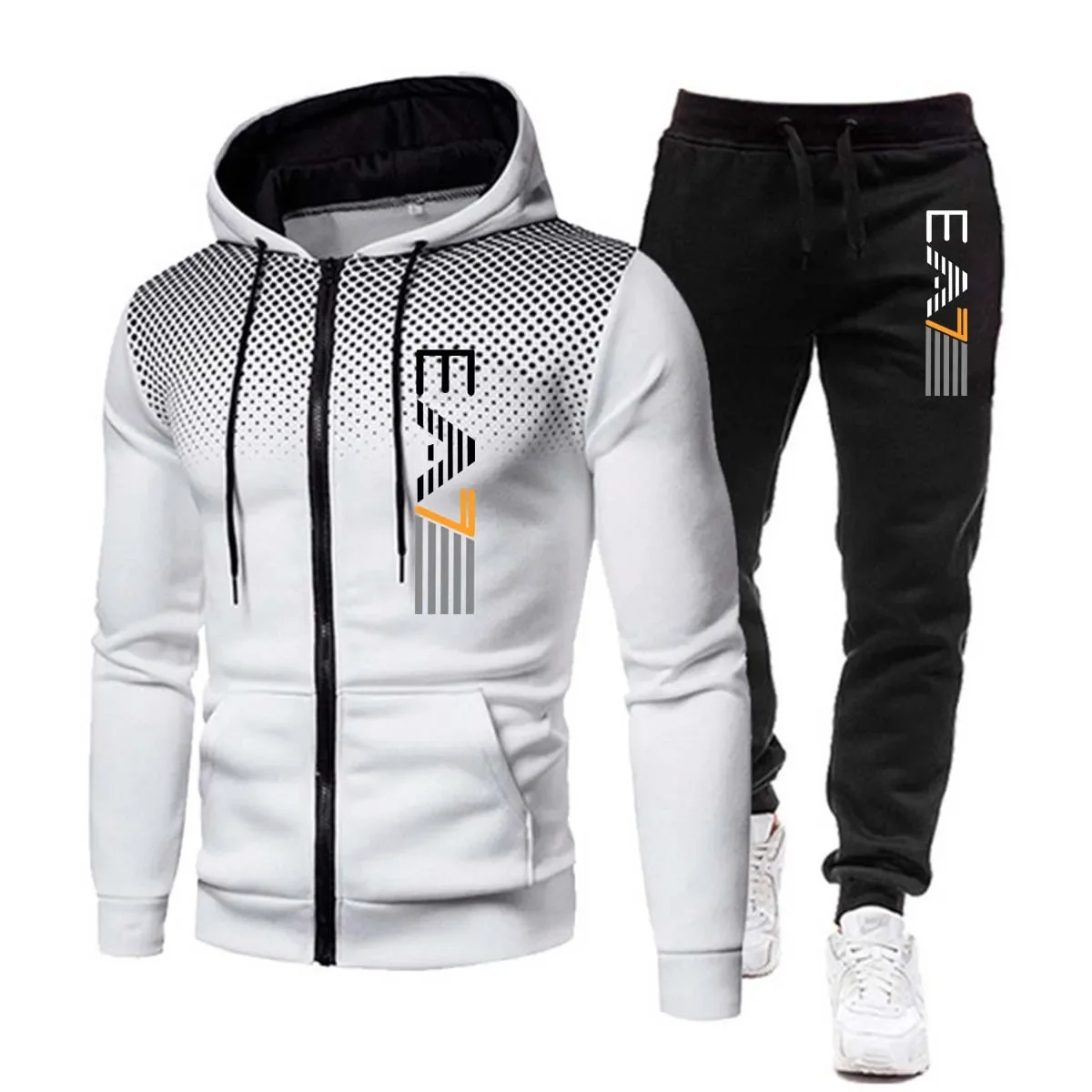 New high-quality men's sweatshirt sets for autumn and winter, new trend sportswear, sweatshirts, fitness wear, men's running wea