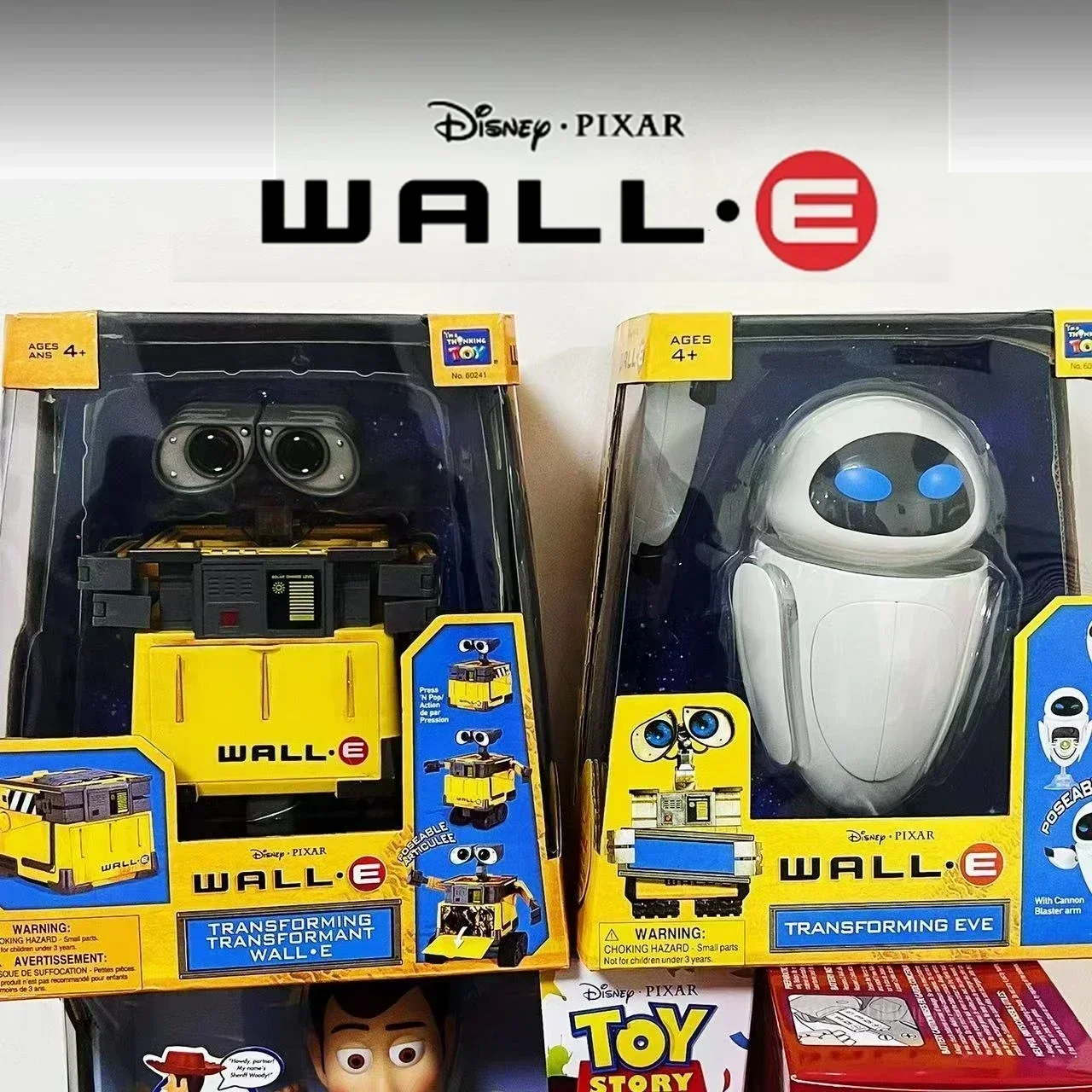 In Stock Original Thinkway Toys WALL E Transforming EVE Robot Action Figure Model Toy Kid Christmas Gift for Children Collection