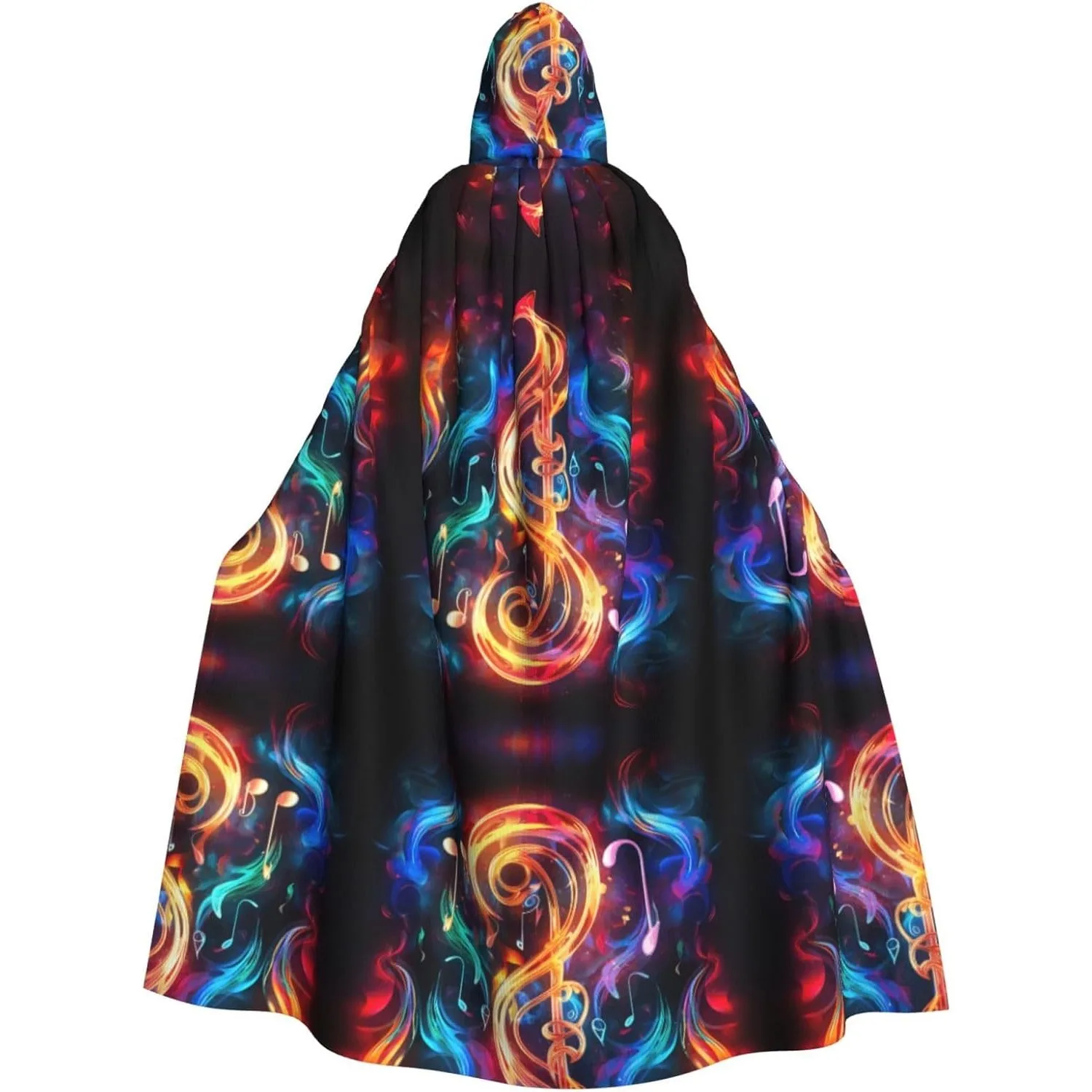 

Музыкальный ключ с принтом для взрослых, накидка с капюшоном, карнавальная фестивальная накидка, халат для косплея, костюм для вечеринки, готический карнавал