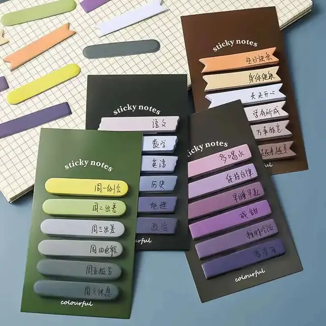 1 Piece Cute Morandi Gradient Sticky Notes Adhesive Office School Supplies Stationery Memo Pad Index Notepad Sketchbook Planner 2