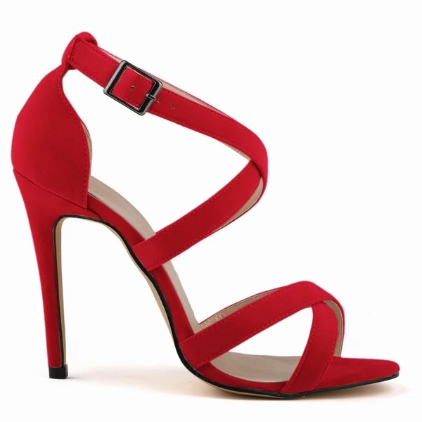 New Sexy Women Sandals Fashion Open Toe Ankle Straps High Heels Summer 11cm Thin Heel Party Dress Shoes Plus Size