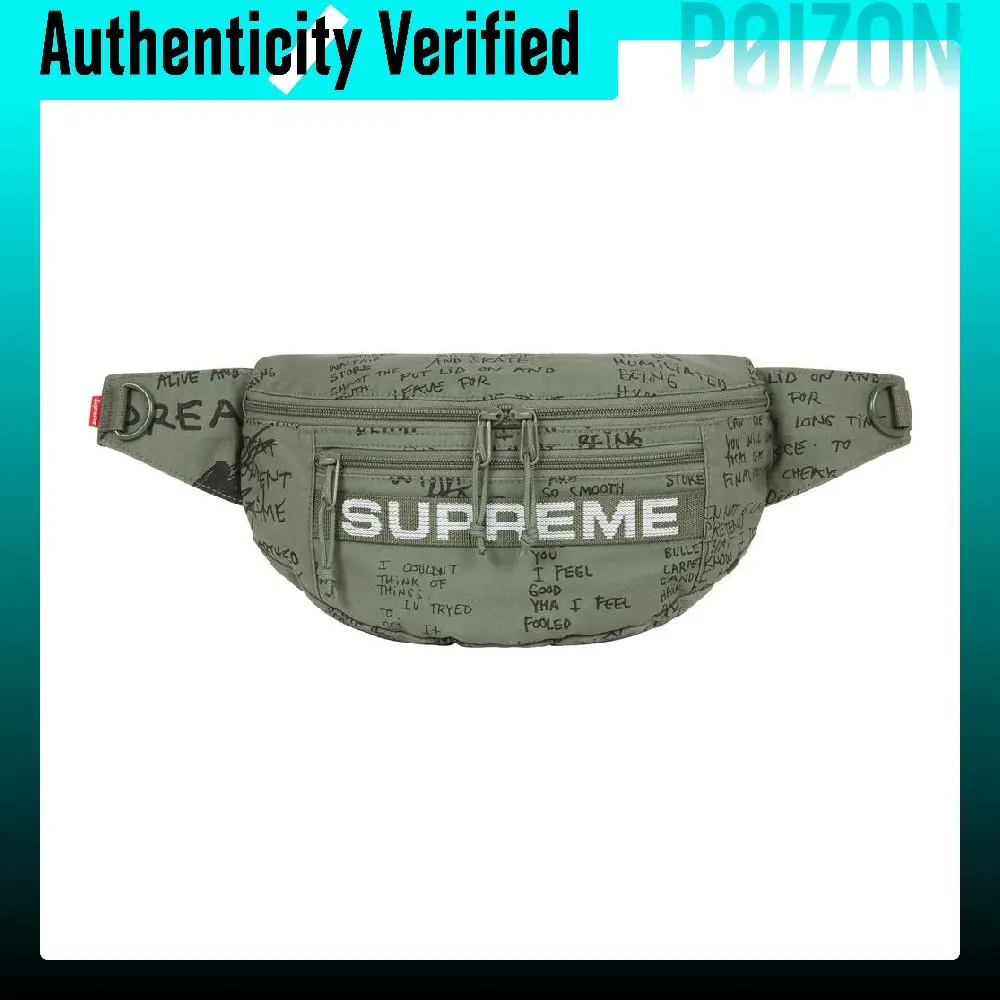 Supreme Cotton With Nylon Shoulder Bag, Crossbody Bag, Fanny Pack Regular Unisex Green SUP-SS23-1097