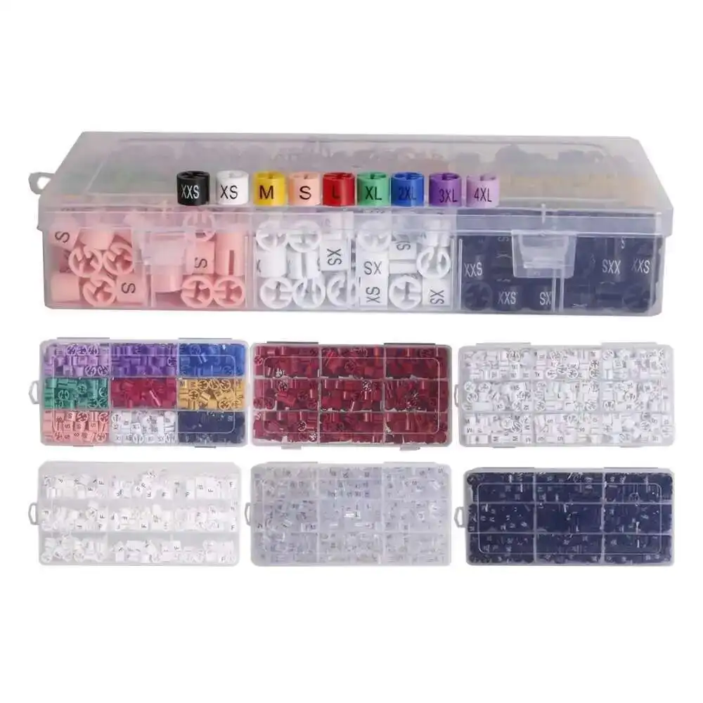 Kit di assortimento di pennarelli per grucce in plastica da 450 pezzi, Xxs - 4xl Pennarelli per etichette per grucce con codice colore per abbigliamento