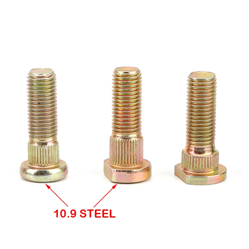 4Pcs M 10 Platen Screws Tooth Knurled rivet Screws Crimp rivetsSpline Screw Wheel Hub Stud for ATV UTV Kart Quad Bike parts