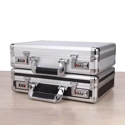 Aluminum Hard Case Passwords ToolBox Black / Silver Briefcase Metal Carrying Case Equiment Tool Box Organizer Holder ящик