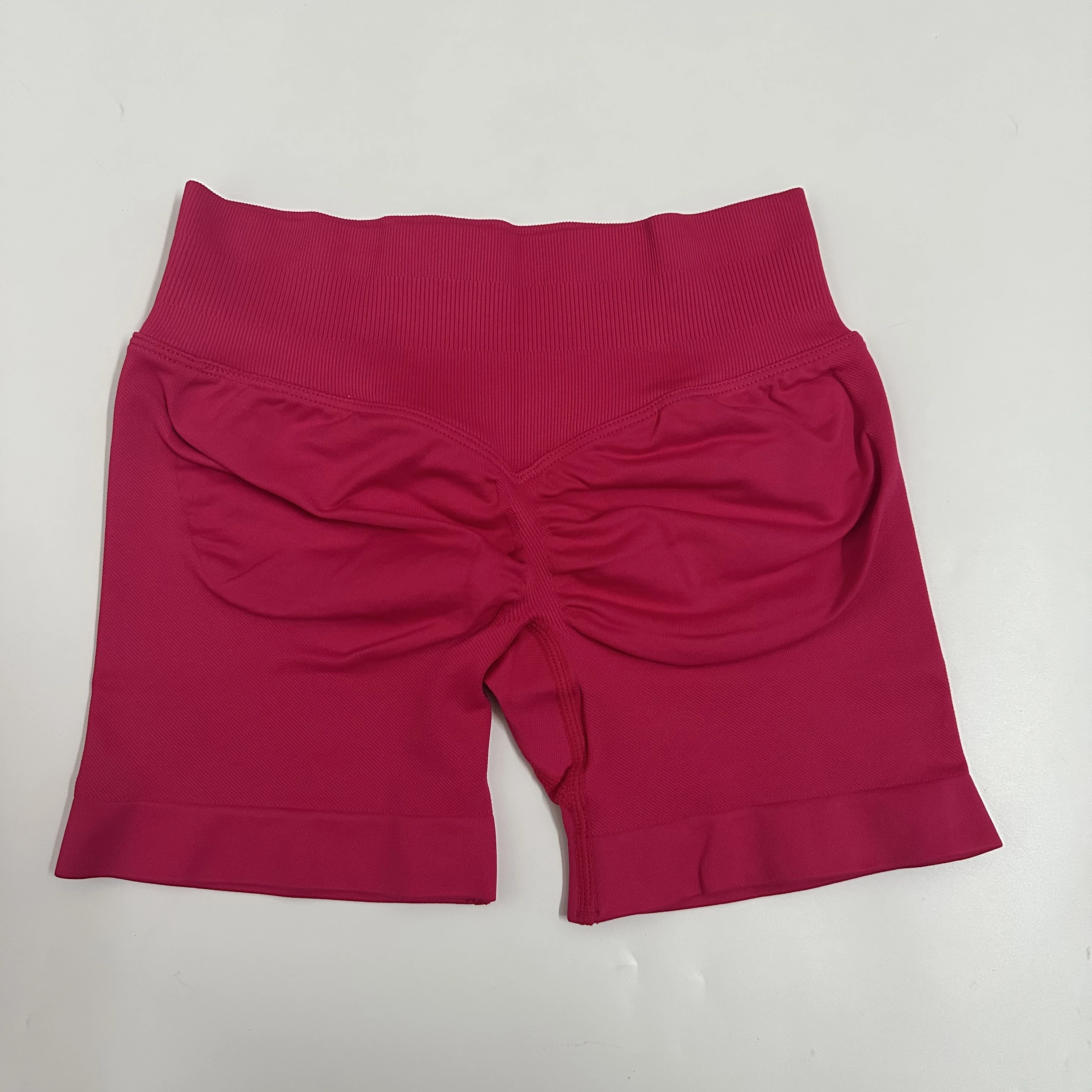 Yogashorts Yogashorts met lage geribbelde band Naadloze yogashorts met scrunch-bum-effect Workout-gymshorts Booty Stretch hardloopshorts Fitnesskleding