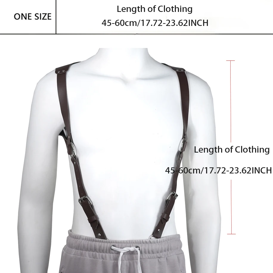 Punk Leder Körperkette Punk Leder Taillenkette Punk Taillengürtel Damen Männer Mode Nieten Dekor Gothic Punk Leder Harness Weste Mit Nieten Hosenträger Gürtel Schulter Gurt Kleidung Zubehör – Detail 2