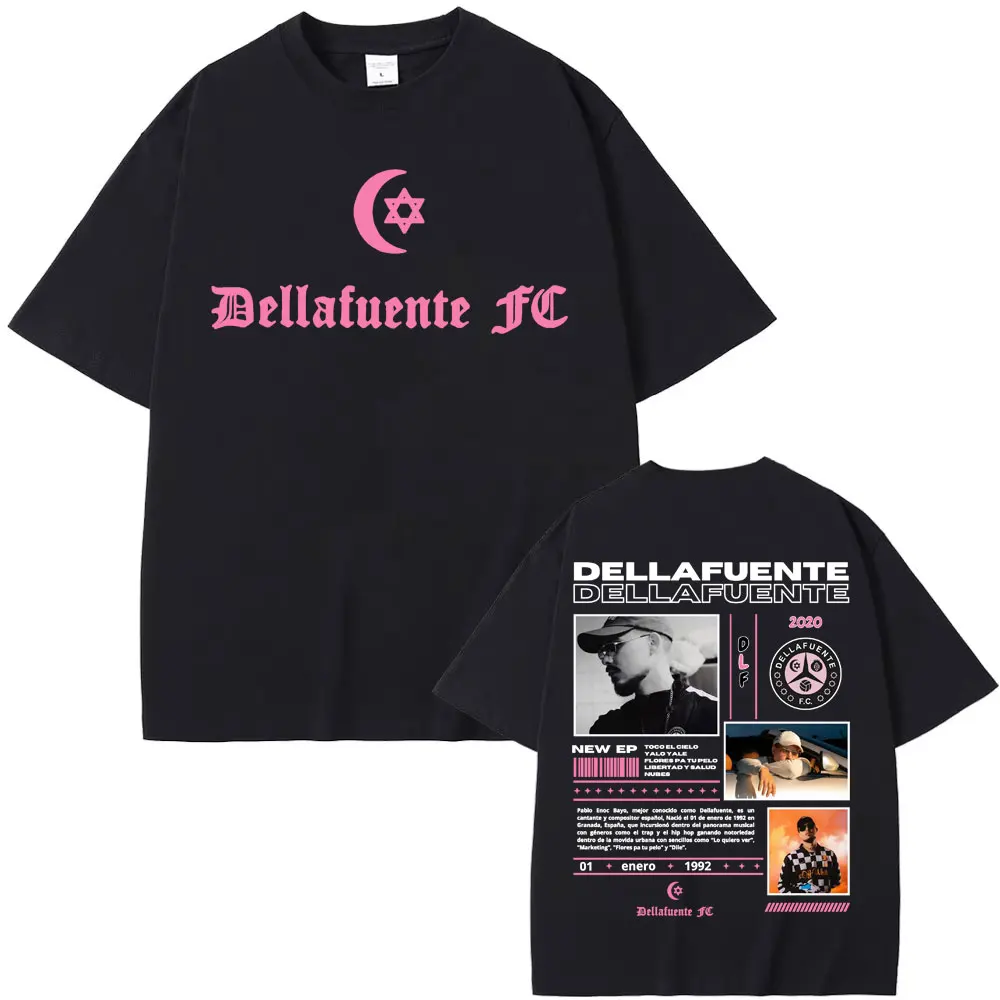 Rapper Dellafuente New Album 2025 Tour T-shirts Men Women Harajuku Gothic Hip Hop Punk T Shirt Fashion Casual Oversized T-shirt image 4