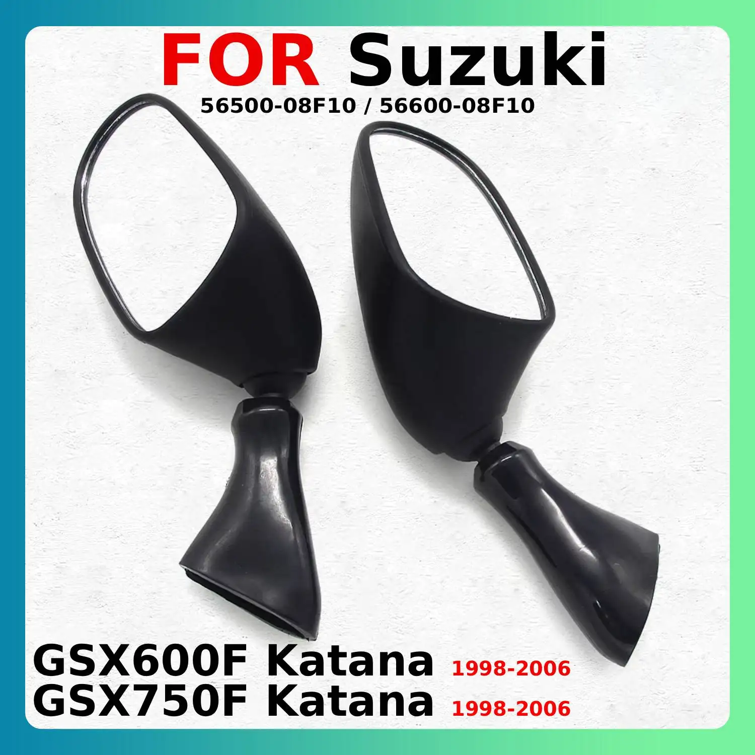 Motorcycle Rearview Mirrors Fit for SUZUKI Katana GSX600F GSX750F 1998-2006 Replacement Mirrors OEM:56500-08F10 56600-08F10