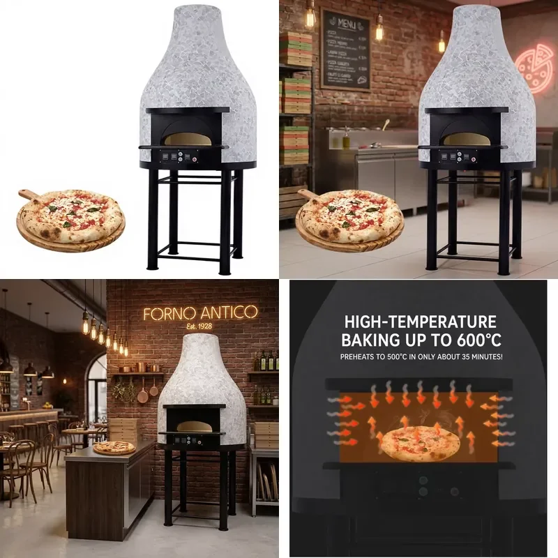 for KMEP-1300HY Electric Pizza Oven Dome Volcanic Stone Kiln 380V 12KW 600C Large Commercial Neapolitan High Production