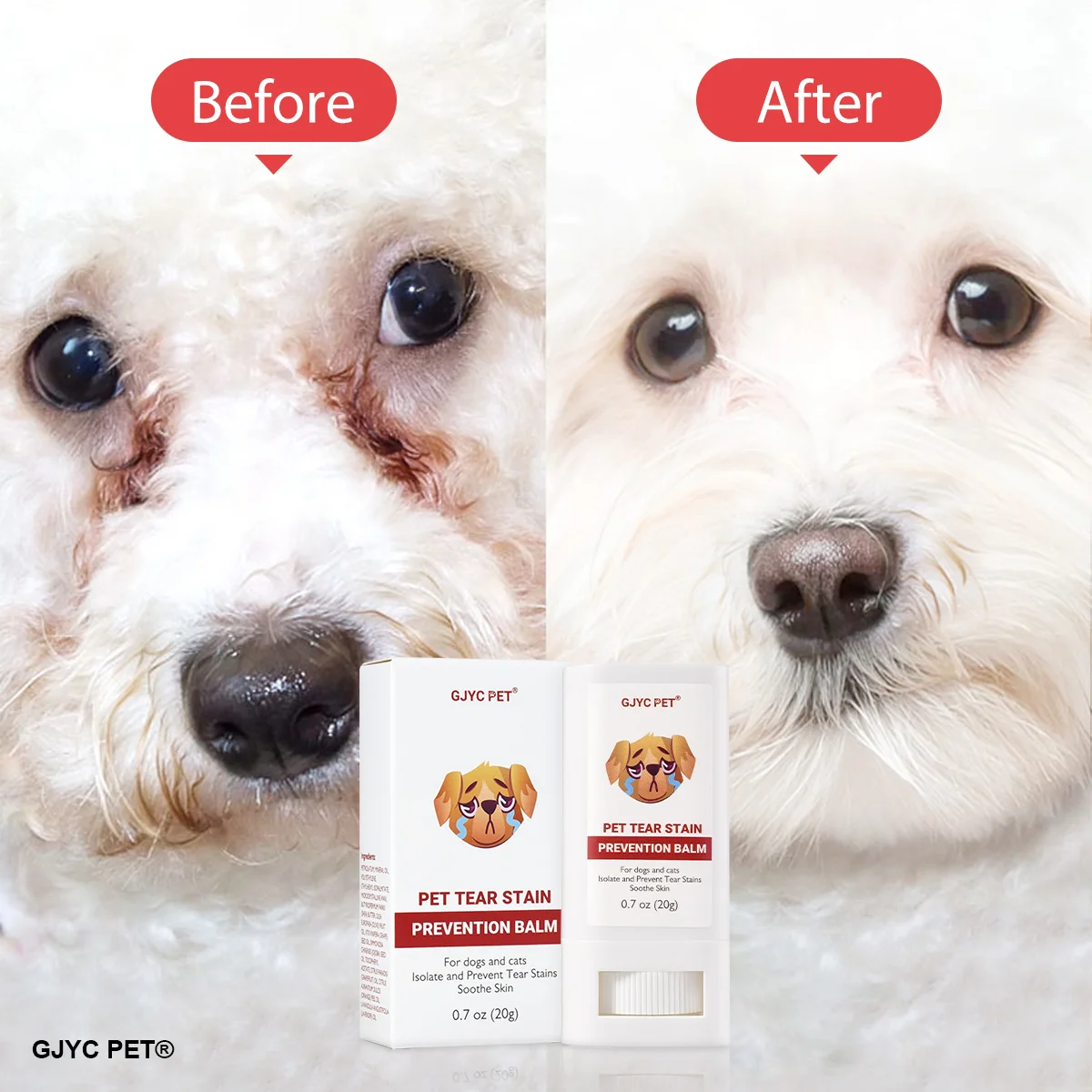 Pet Tear Stain Prevention Balm Easy Application Non Irritating Gentle Soothes Lightens Stains For Dogs Cats Home Use