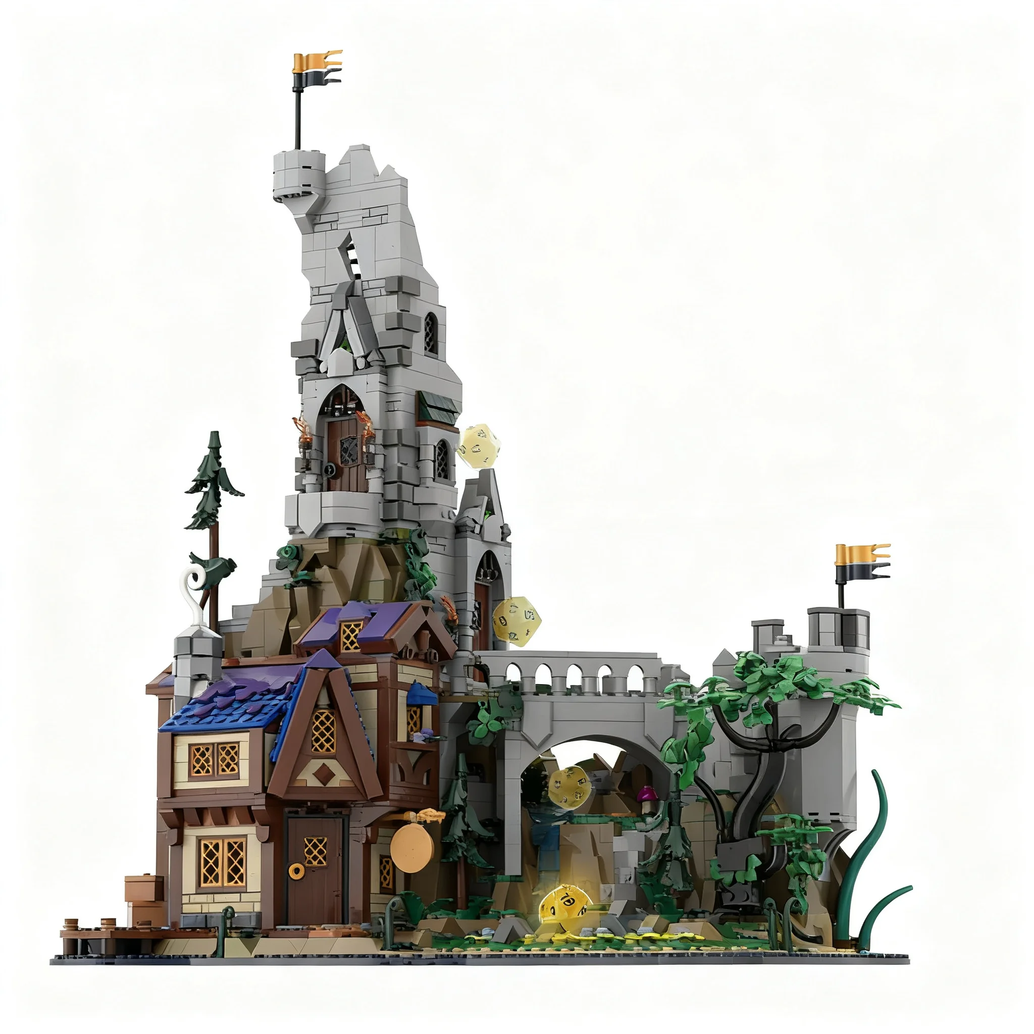 2776pcs MOC Ideas CUUSOO Functional Dice Tower Model Building Blocks Art Display DIY Idea Education Collection Birthday Creative