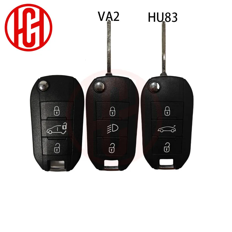 

3 Buttons Flip Remote Car Key Shell Case For Citroen Aircross C3 C4 For Peugeot 308 208 508 3008 5008 With VA2/HU83
