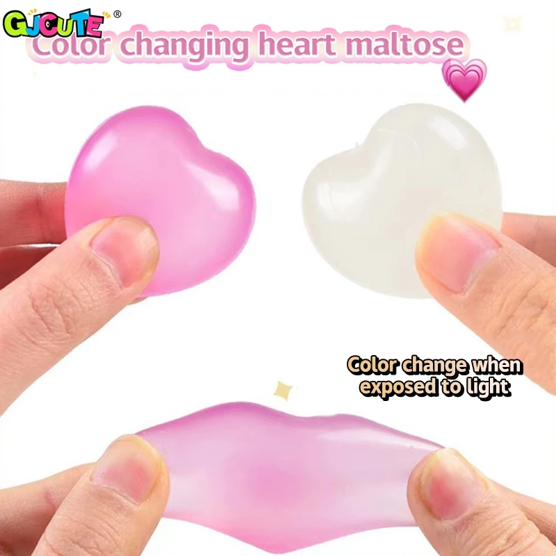 1Pc Changing Color Heart Squeeze Toy Sequins Love Fidget Toys Stress Reliever Squishy Pinch Kneading Toy Kid Party Favor