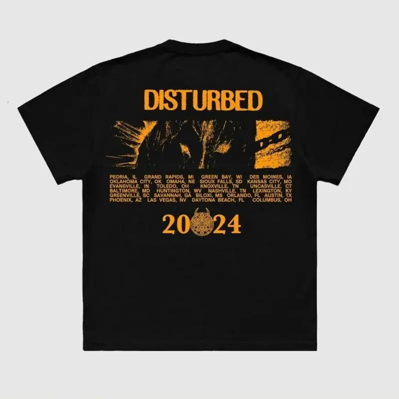 

Disturbed Chains 2024 Tour Cities T Shirt Gift All Size S 4XL