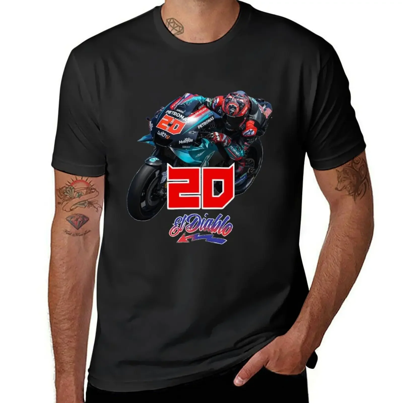 Fabio quartararo logo 20 el diablo T-Shirt oversized graphic tee essential t shirt men t shirt