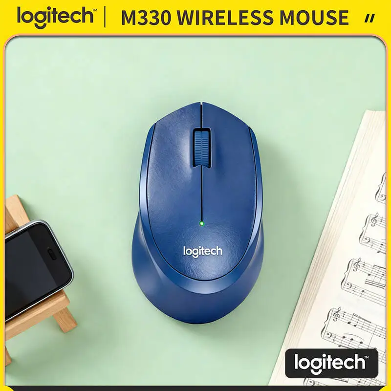 

Беспроводная эргономичная бесшумная мышь Logitech M330 с наноприемником 2.4G, удобным захватом и 18-месячным сроком службы батареи для офиса и дома
