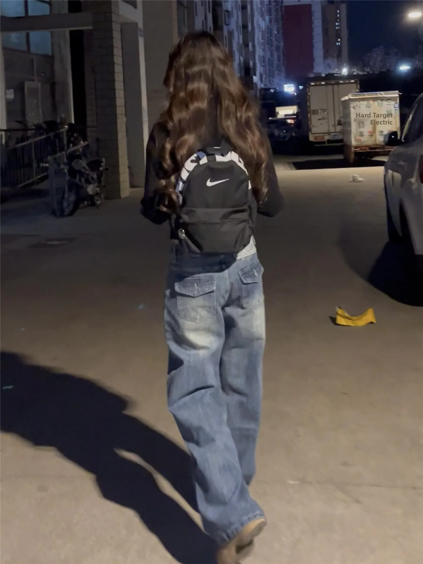 

Американские джинсы в уличном стиле с низкой талией и широкими штанинами для женщин, весна-осень, винтажные, с вышивкой, прямые, из хлопка, повседневные