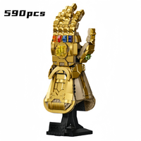 590Pcs Infinity Gauntlet Glove Model Moc Bricks 76191s with Led Light Building Blocks Hero World Sets Adults Toys Birthday Gifts
