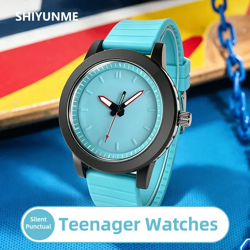 SHIYUNME Fashion Popular Teenager Quartz Watches TPU Strap Waterproof Man Woman Outdoor Sport Simple Temperament Casual Watch
