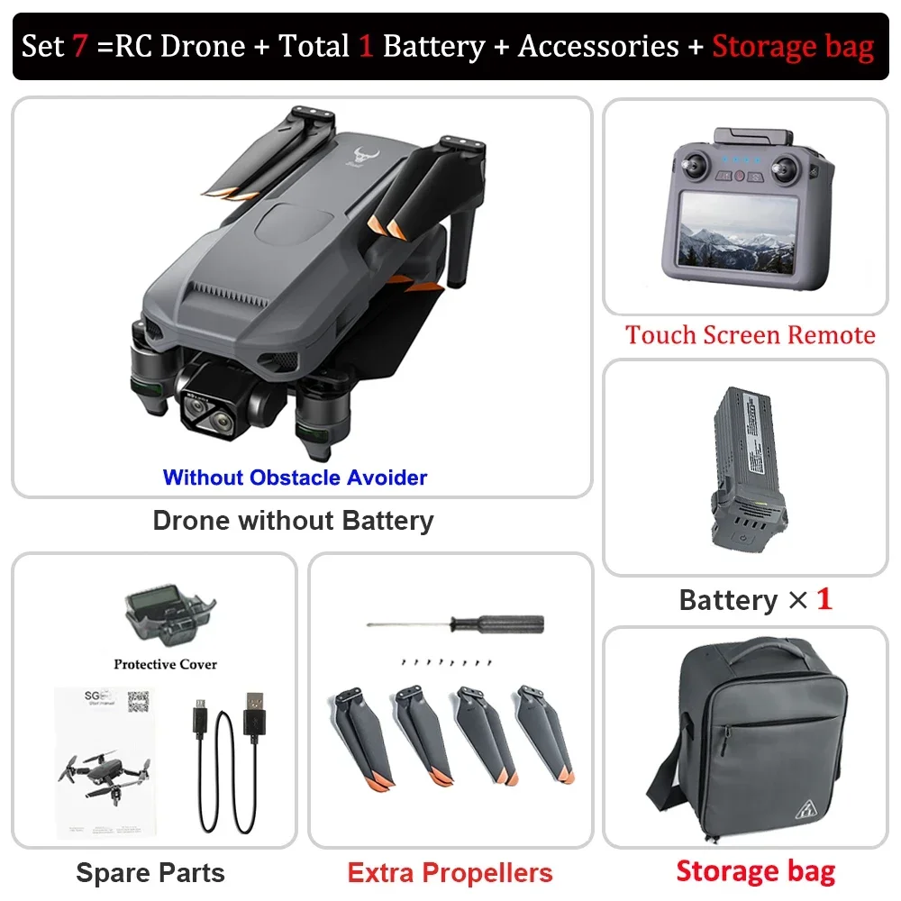 New ZLL SG909 Brushless Drone 3-Axis Gimbal Professional Camera With Touch Screen Obstacle Avoidance EIS Electronic RC Dron Toy