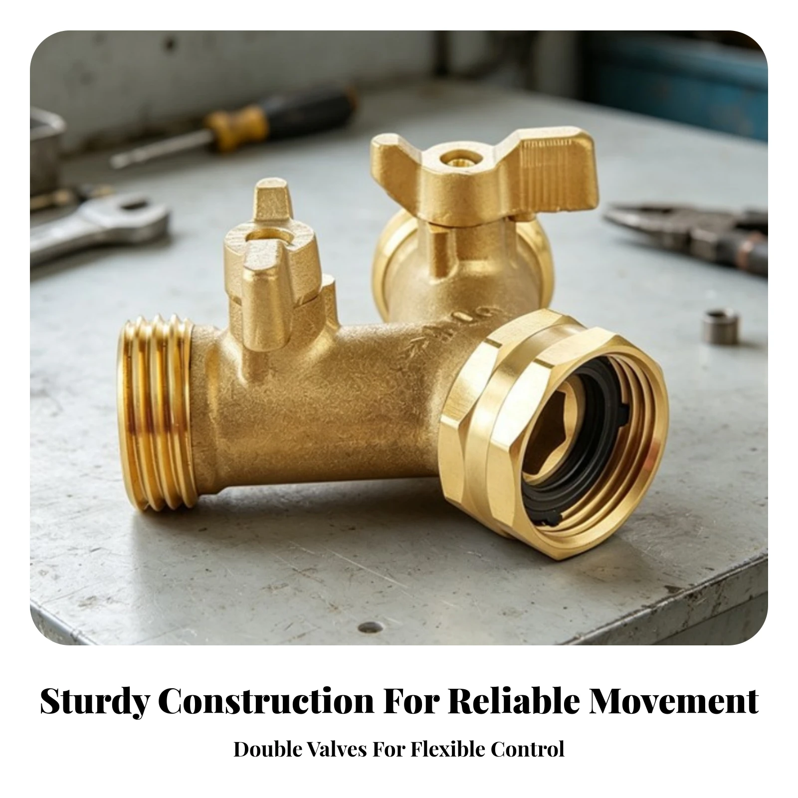 2 Pieces Dual Shut-off Valve Splitter Simple Stream Regulation Water Divider Outdoor Watering Corrosion Resistant
