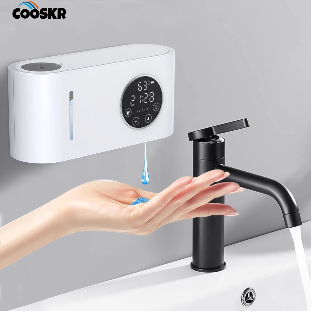 Automatic Soap Dispenser Touchless Sensor Soap Dispenser with LED Screen Wall-mounted Handwashing Fluid Sensor Soap Dispenser