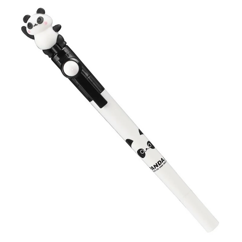 4 Stuks Kawaii Panda Balpen 0.5Mm Zwarte Inkt Creatieve Draaibare Gel Pennen Schrijven Ptools School Kantoorbenodigdheden