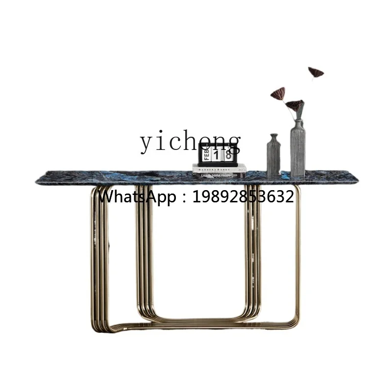

Marble Porch Table Modern Minimalist Entry Door Side View Villas Wall High-End Luxury Stone Console Tables