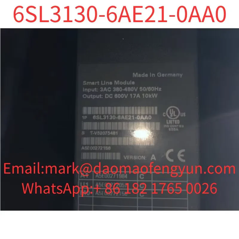 6SL3130-6AE21-0AA0 Used Tested OK, In Good Condition SINAMICS Smart Line Module input: 380-480 V 3AC,