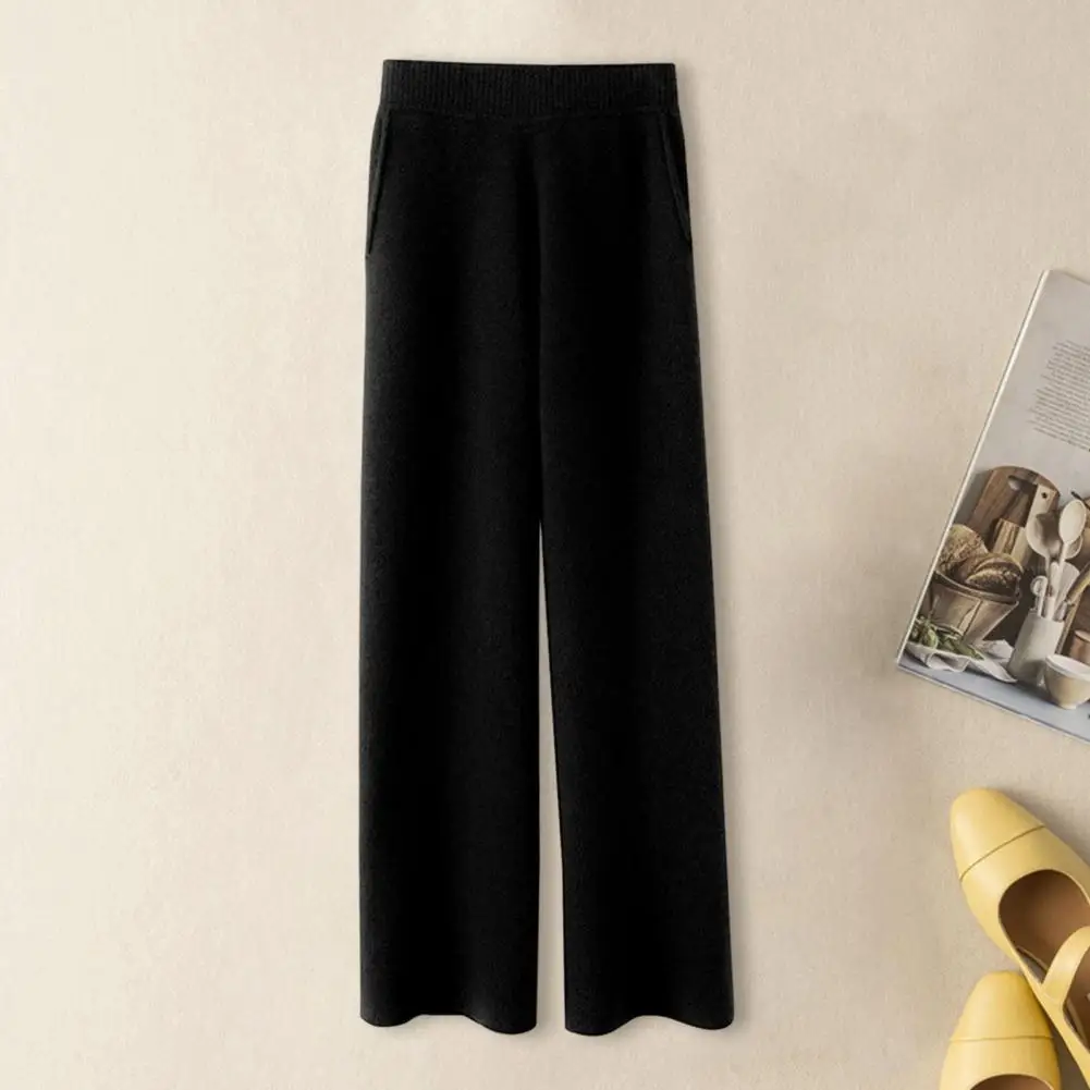 Women Pants Elastic High Waist Loose Wide Leg Pants Straight Casual Thin Soft Breathable Lady Full Length Trousers Sweatpants