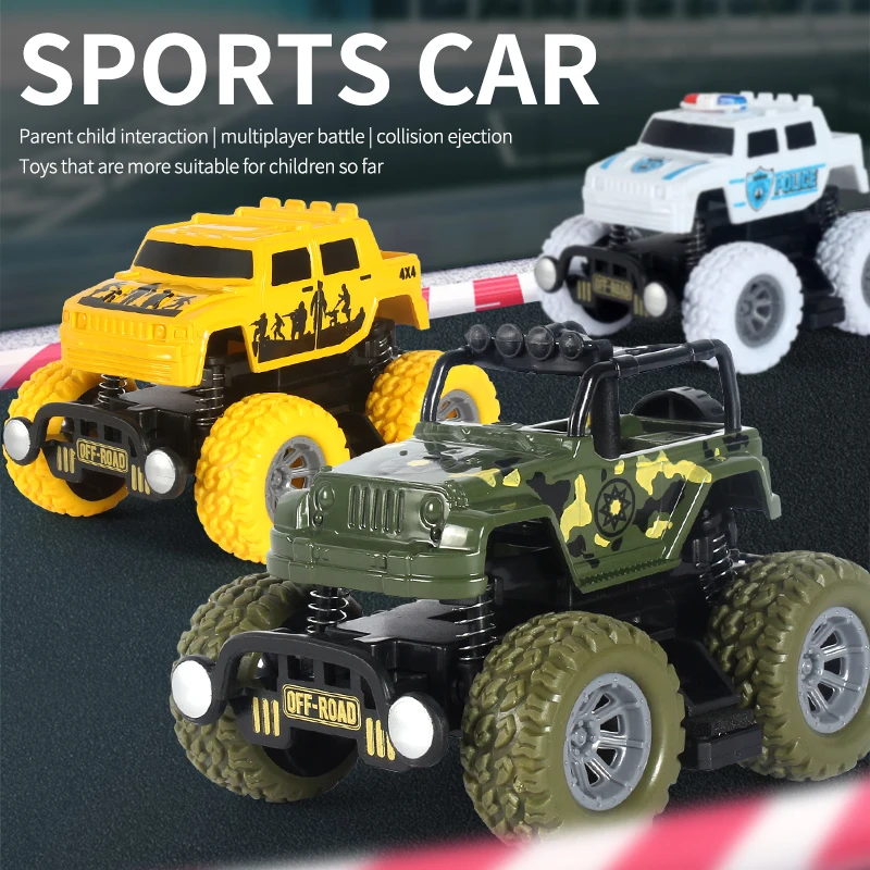 Véhicule d'attaque de collision, voiture de sport, jouets pour enfants, journée des enfants, anniversaire, cadeaux de vacances, inertie Jeep PK, différents styles