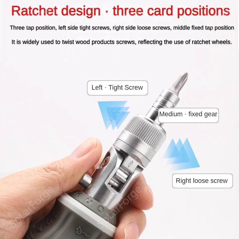 Professional FO-9006M Mini Ratchet Multi-Angle Screwdriver Set, 8pcs S2 Bits, for Motorcycle Workshop & Garage 6