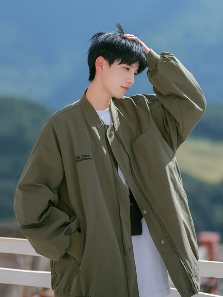 

Мужская рабочая куртка Sli в стиле милитари, американская пилотская куртка, осенняя модная верхняя одежда, повседневная свободная куртка на молнии