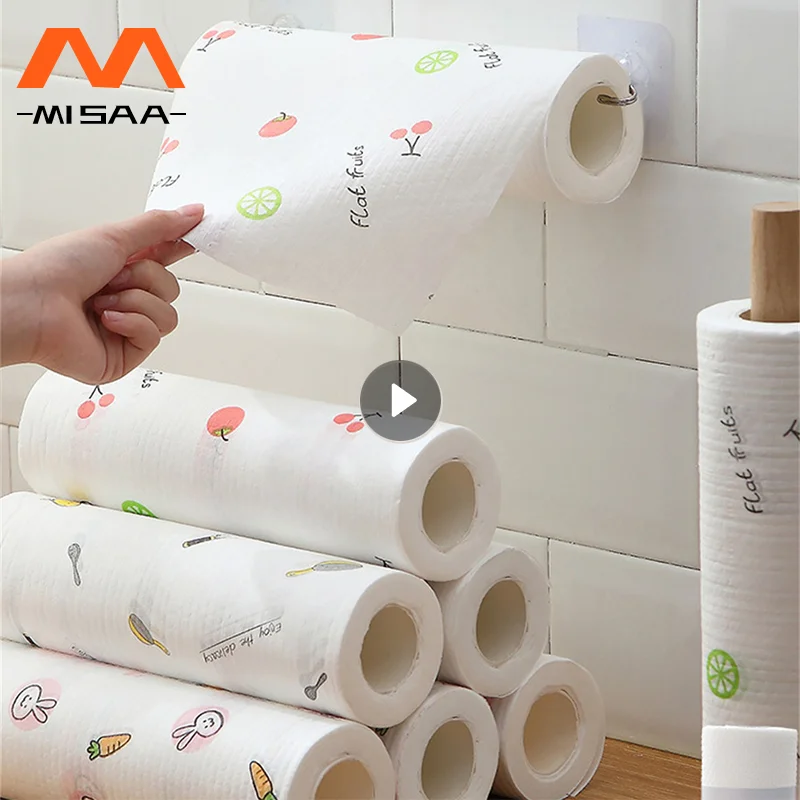 Lazy Rag Disposable Kitchen Dry And Wet Dual Use Housework Cleaning Paper Special Paper Peach Kitchen Towels Supplies Accessory