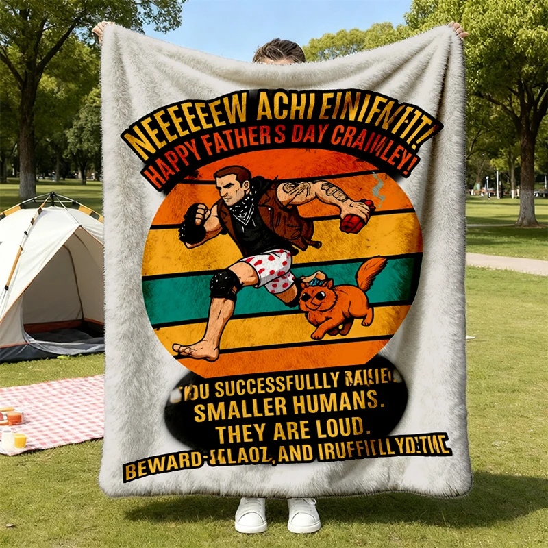 Dungeon Crawler Carl Fathers Day Flannel Blanket, Dad Achievement Throw, Funny LitRPG Dad Gift