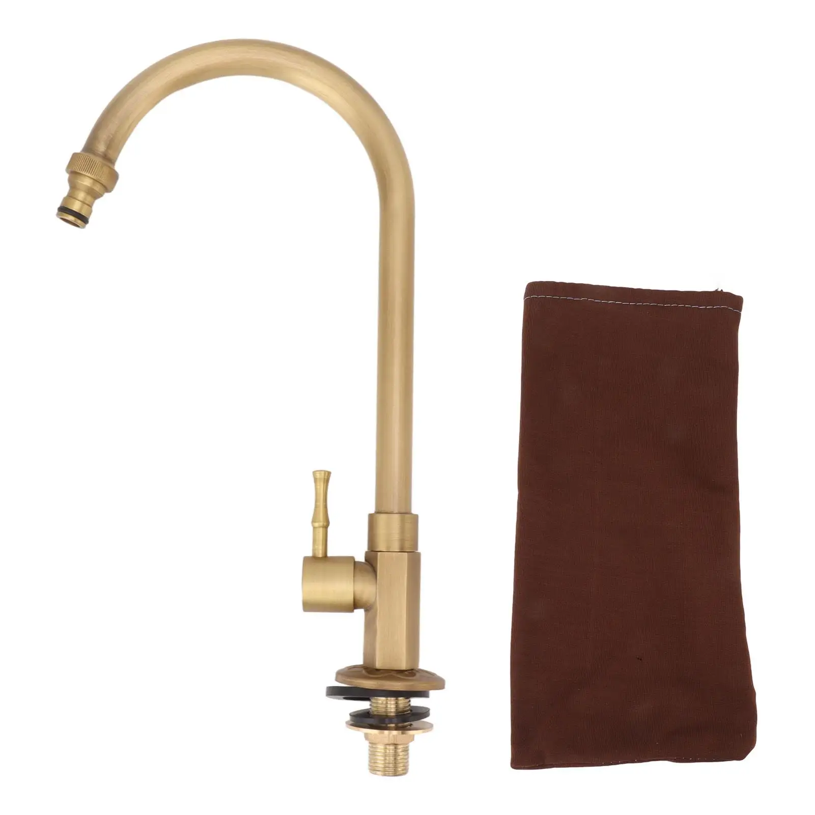 Retro Brushed Brass Single Handle Vessel Faucet - Water Stain Resistant for Bathroom & for kitchen Upgrade