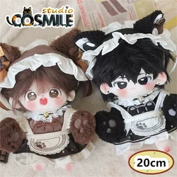 Idol Star Cafe Cat Neko Maid Brown Dress Skirt Cute Costume Plushie 10cm 20cm Plush Doll Accessories Doll's Clothes Clothing KL