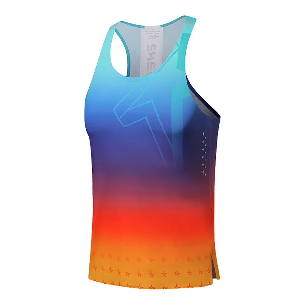 Herren Marathon-Lauf-Tanktops Sommer Fitness Sport Ärmellose Weste Locker Sitzend Rundhals Athletik Leichtathletik Singlet Kleidung