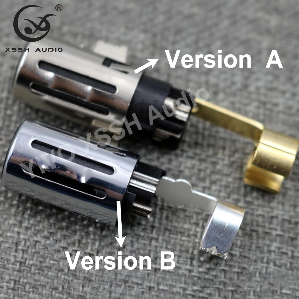 Connecteur XLR Mâle Femelle 3 Broches, Prise Jack XSSH HIFI Audio, Noir, Fibre de Carbone, Tellurium, Cuivre Plaqué, Rhodium Or Nylon