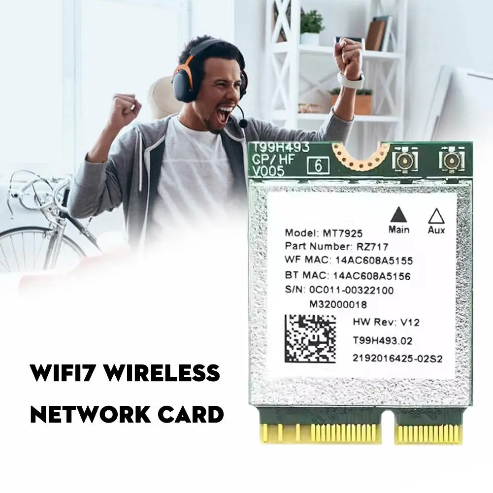 WiFi7 MT7925 Беспроводная 2400 Мбит/с Bluetooth 5,3 802.11ax Wi-Fi 7 MT7925 WiFi карта