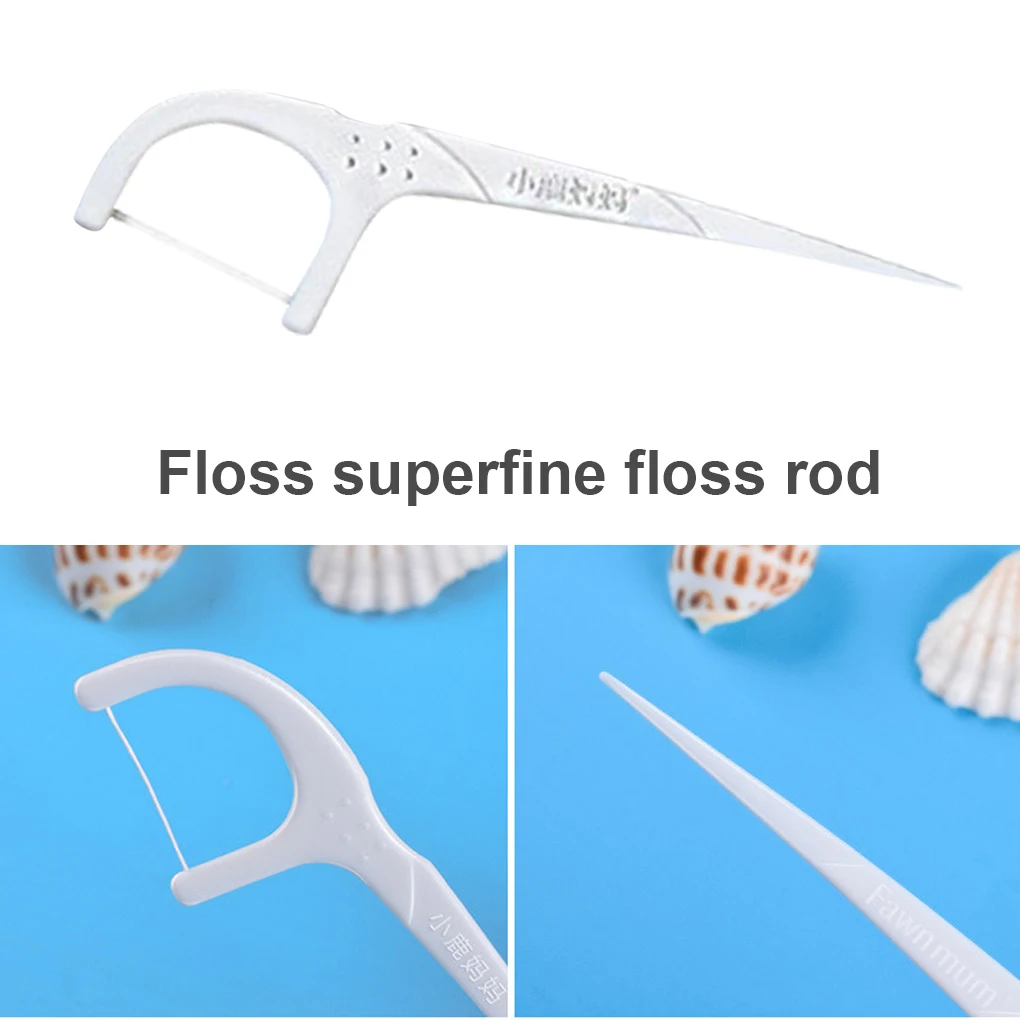 50 Pcs/Set Toothpick Tooth Stick Floss Ultra-thin Dental Flosser Oral Hygiene Dental Health Plastic Floss