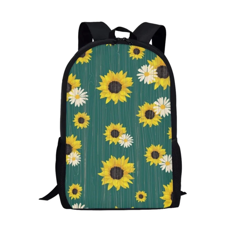 Mochilas escolares creativas de girasol para niñas, niños y adolescentes, mochila informal diaria, bolsa para ordenador portátil, mochilas de viaje de estilo Simple para hombres y mujeres