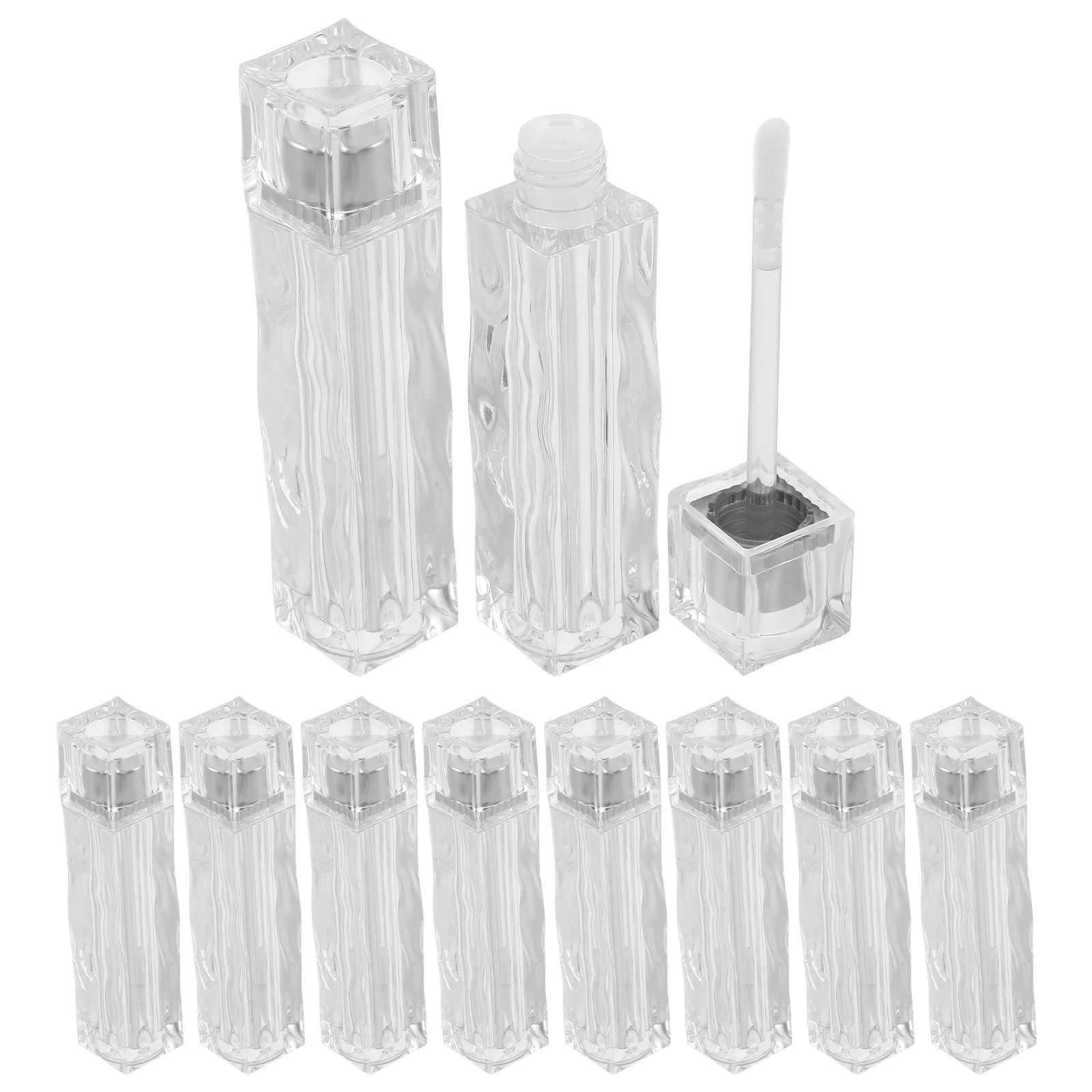 

10 Pcs Crystal Lip Gloss Tube Bottles Tubes Transparent Pencil As Empty Makeup Containers