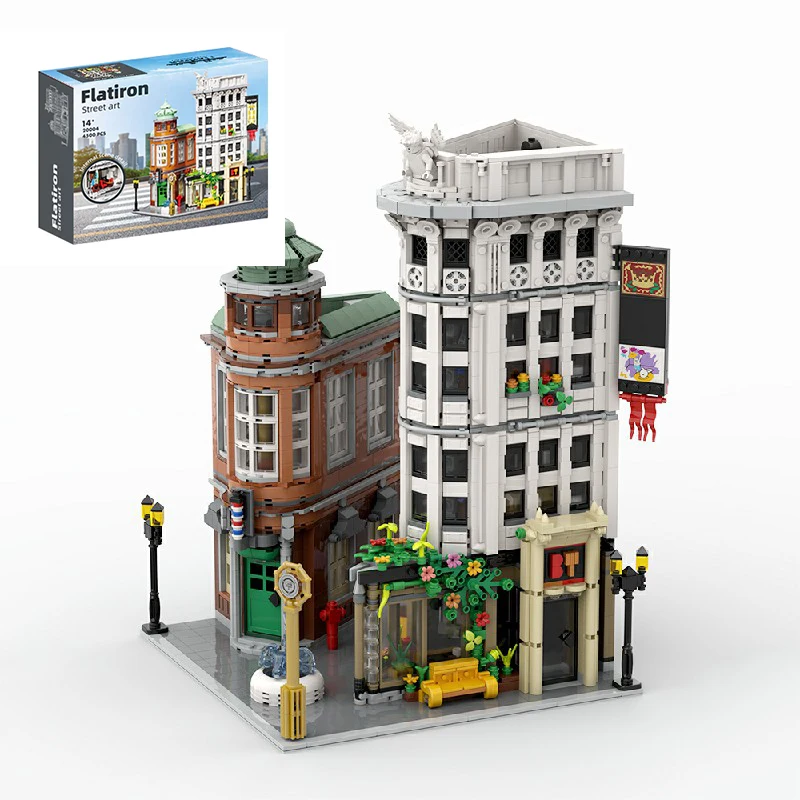 4500PCS Flatiron Building House Building Sets, 12 Figuren Stad Appartement Architectuur Modulaire Gebouwen Blokken Model Kit Gift
