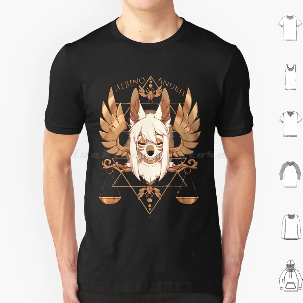 Aki Albino Anubis T Shirt Big Size 100% Cotton Teranen Furry Anthro Anubis Finland