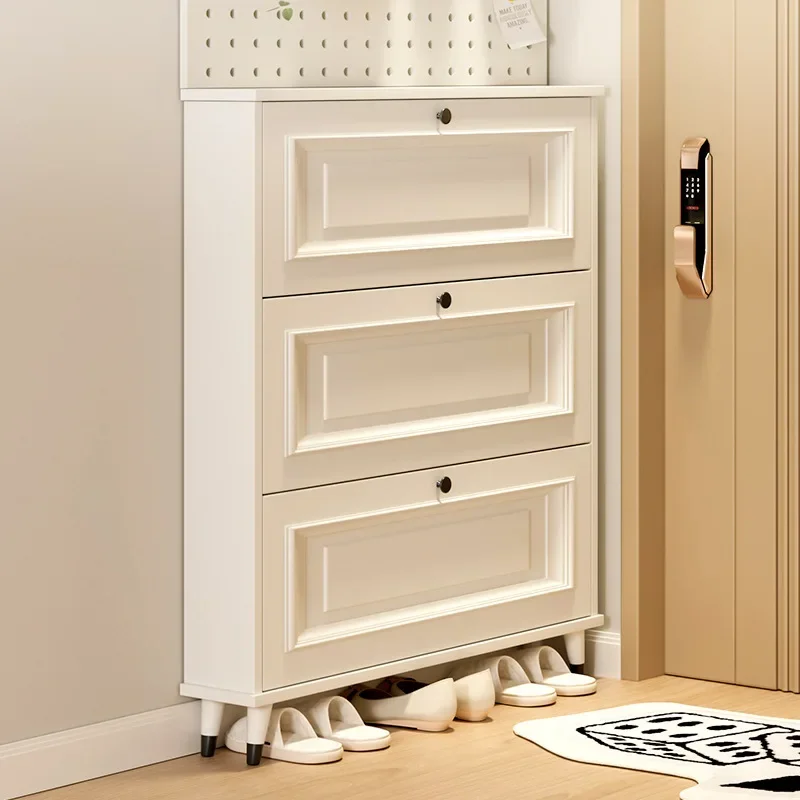 Ultra-thin tipping shoe cabinet multi-layer household entryway cabinet integrated shoe rack storage artifact narrow storage